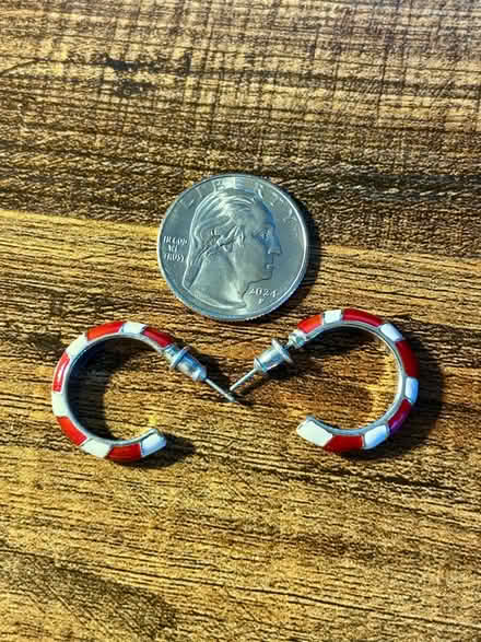 Photo of free Red & White Hoop Earrings (Owings Mills,MD) #1