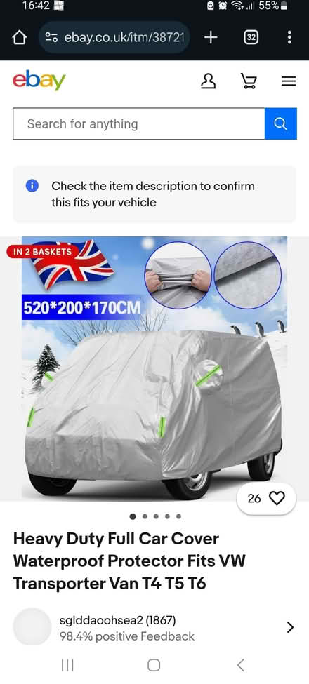 Photo of free Van cover - new (Crookes (S10)) #1