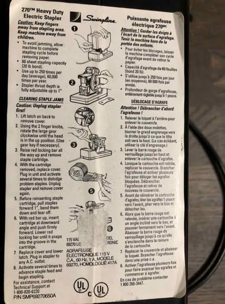 Photo of free Electric stapler (270 Swingline) (North York) #2