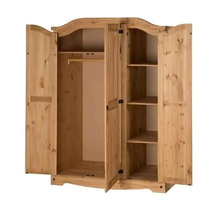 Photo of free Large 3 door pine wardrobe (Wood Lanes SK10) #2