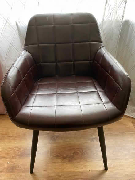 Photo of free Brown faux leather chair (Hatfield Peverel CM3) #1