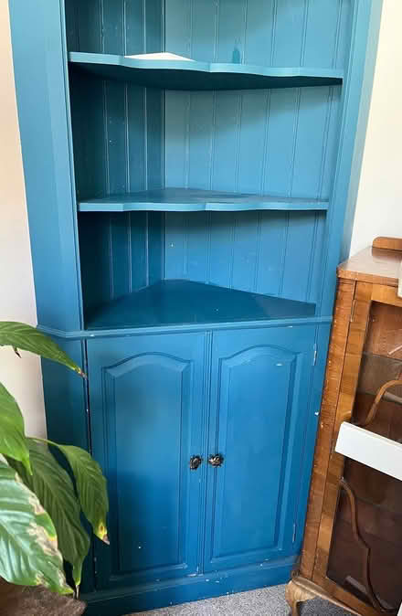 Photo of free Blue corner shelf / cupboards (E2) #2