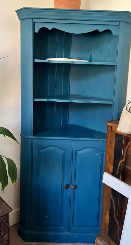 Photo of free Blue corner shelf / cupboards (E2) #3