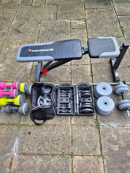 Photo of free Bench and weights (Tile Cross B33) #2