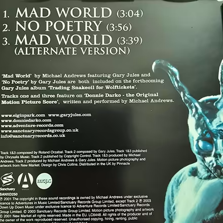 Photo of free Mad World single CD (Chilton DL17) #2