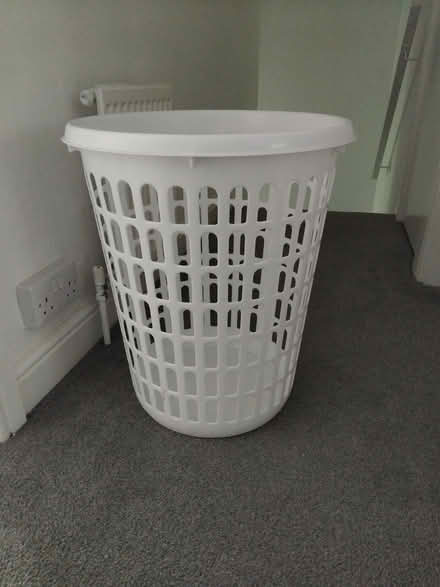Photo of free white plastic laundry basket (ware SG12) #1