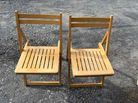 Photo of free 2x wooden foldaway chairs (M33 Sale) #1