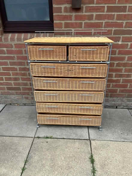 Photo of free Wicker Chest of drawers with metal frame (Chalgrove OX44) #1