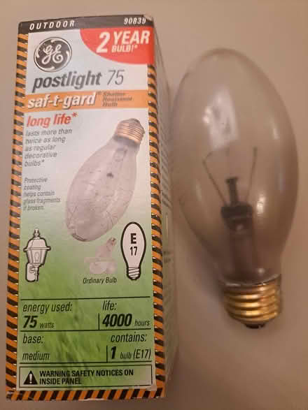 Photo of free Outdoor 75-watt light bulb (69th Street, Upper Darby) #1