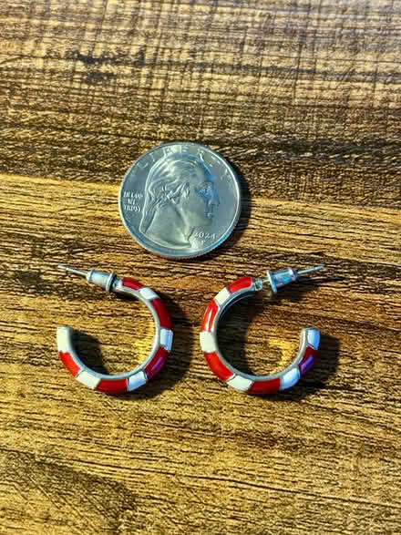 Photo of free Red & White Hoop Earrings (Owings Mills,MD) #2