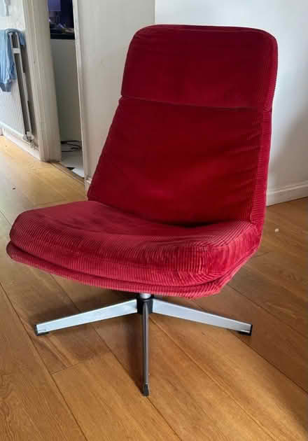 Photo of free Ikea swivel chair in red cord (Caversham Park RG4) #1