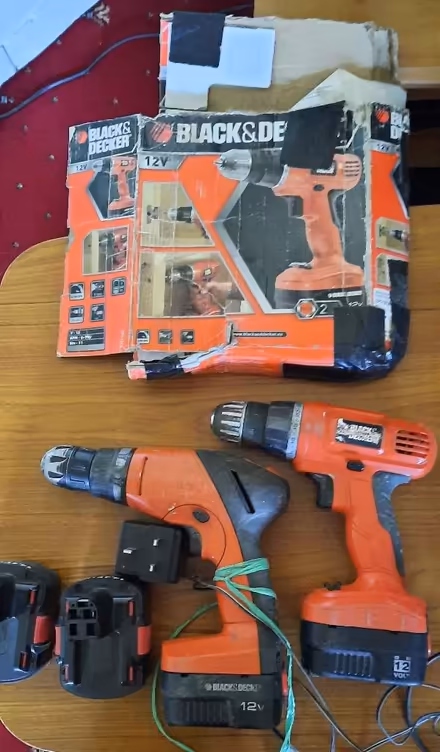 Photo of free 2 x B&D drills plus 4 batteries (Woodley RG6) #1