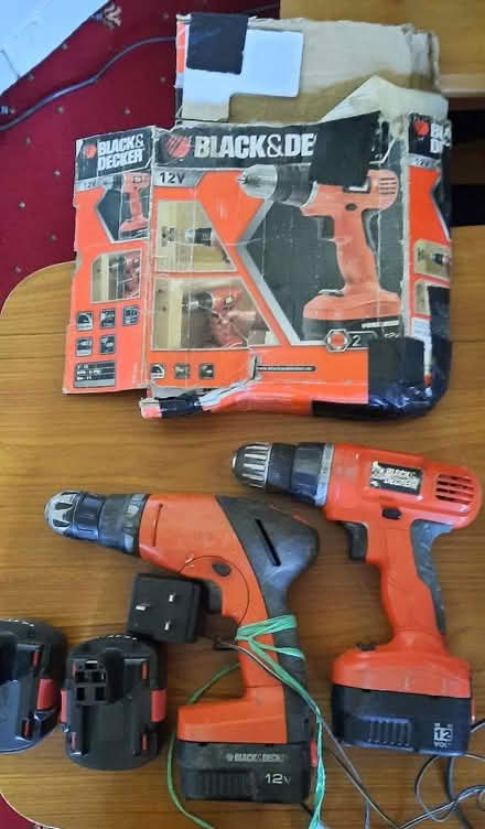 Photo of free 2 x B&D drills plus 4 batteries (Woodley RG6) #1