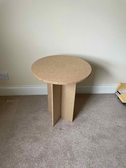 Photo of free Chipboard round sidetable (Surbiton KT6) #1