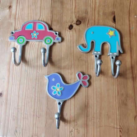 Photo of free 3 Kids Animal Metal Coat Hooks (Knighton LE2) #1