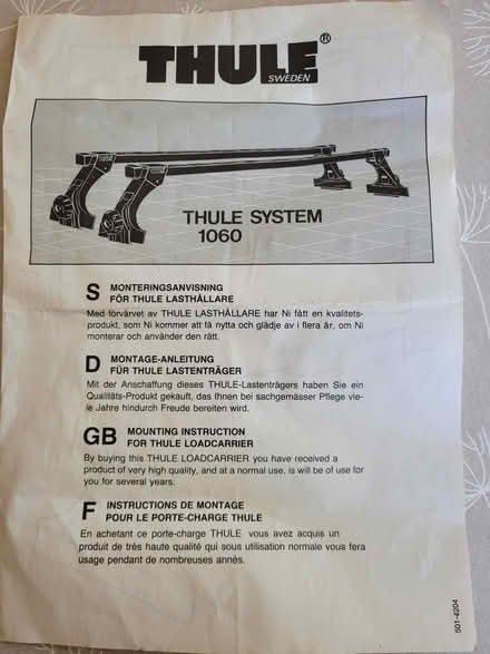 Photo of free Thule Roof bars System 1060 (Highcliffe) #2