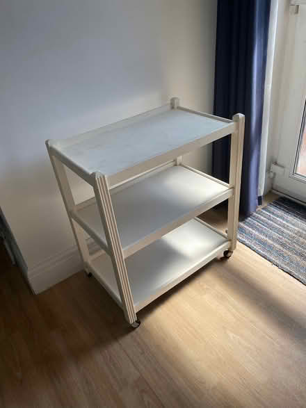 Photo of free White wooden trolley (Cheam Sutton SM3) #2