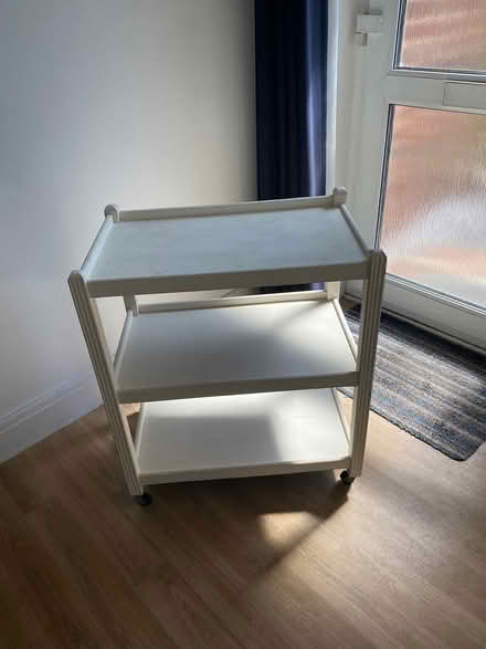 Photo of free White wooden trolley (Cheam Sutton SM3) #1