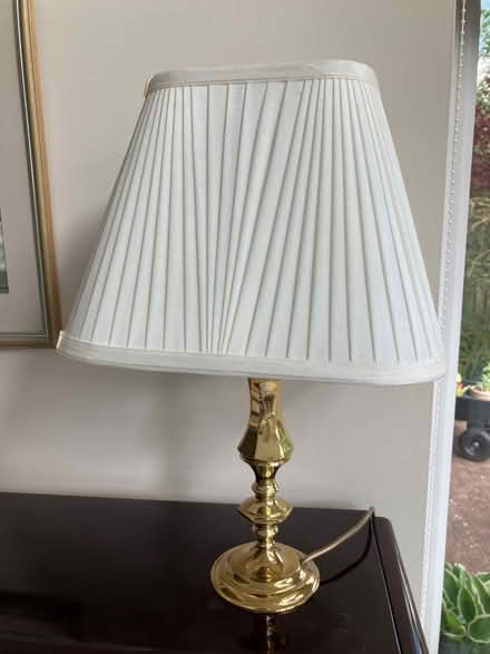 Photo of free Brass candlestick lamp and shade (Mickleover DE3) #2