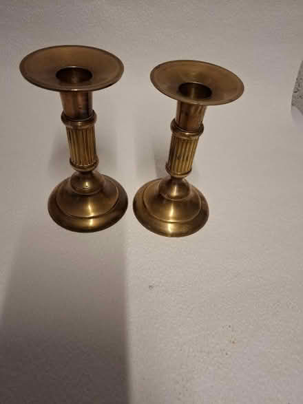 Photo of free Brass Candle Holders x 2 (Peachcroft OX14) #1