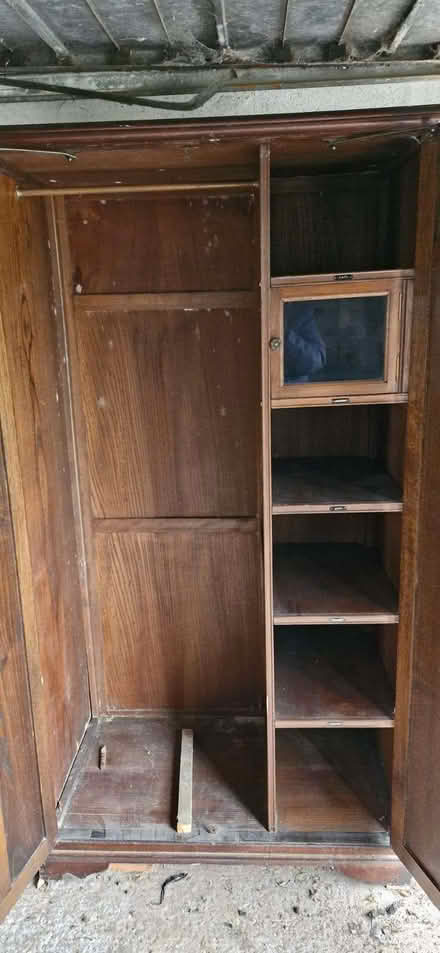 Photo of free Wooden wardrobe with rail and shelves inside (Hough CW2) #2
