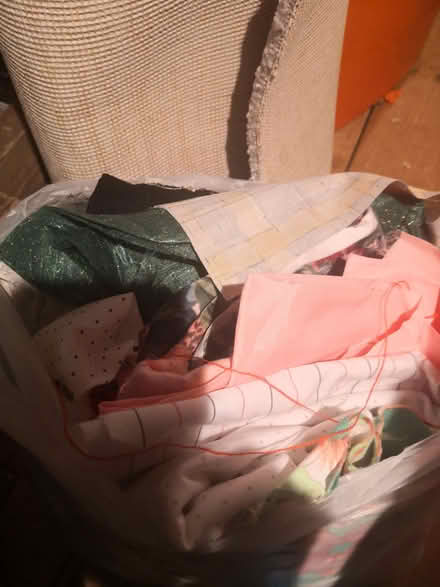 Photo of free Bag of pieces of material asst colours and desivns (Burneside LA9) #1