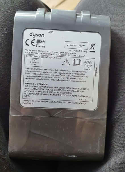 Photo of free A small sized dyson battery (Street on the Fosse BA4) #2