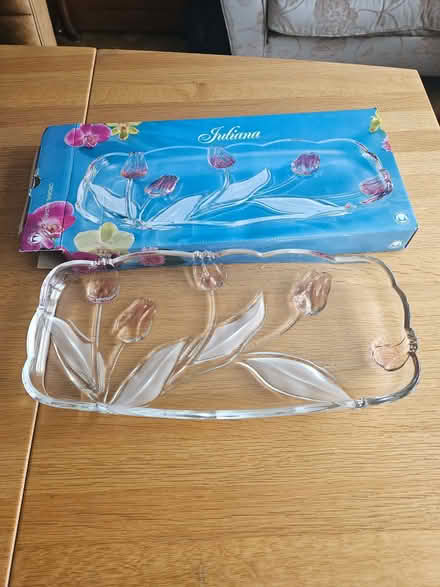 Photo of free Large decorated glass dish in box (St Stephens AL3) #1