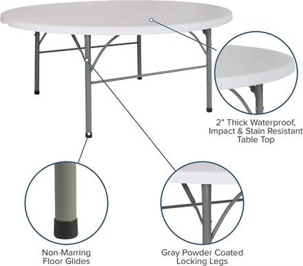 Photo of free 6' round folding table (Hudson Square) #3
