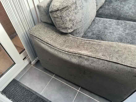 Photo of free Two seater sofa bed grey velour material (Woodville DE11) #4