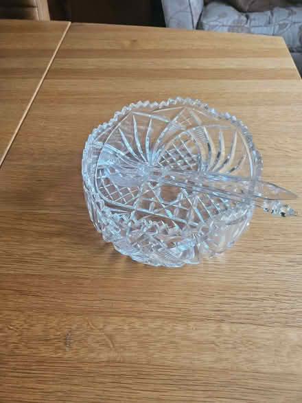 Photo of free Large glass salad bowl with glass serving tools (St Stephens AL3) #1