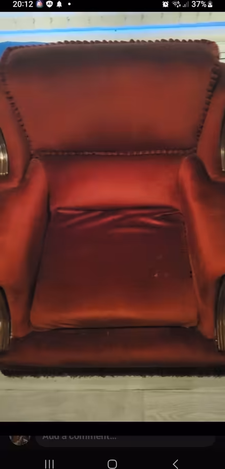 Photo of free 2 red armchairs (Sutton Heath WA9) #1