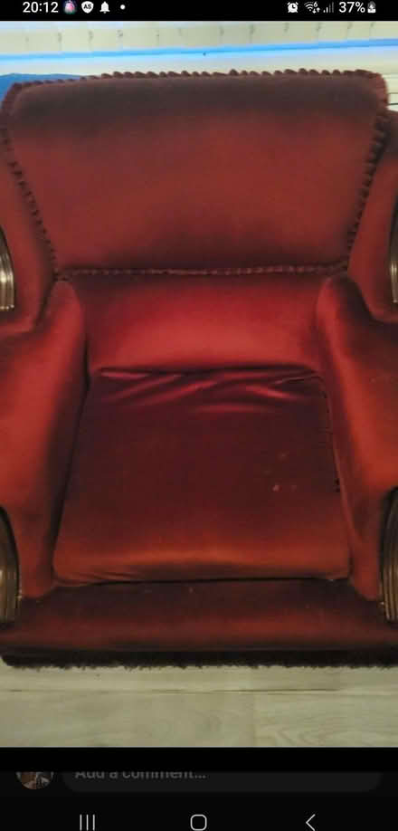 Photo of free 2 red armchairs (Sutton Heath WA9) #1