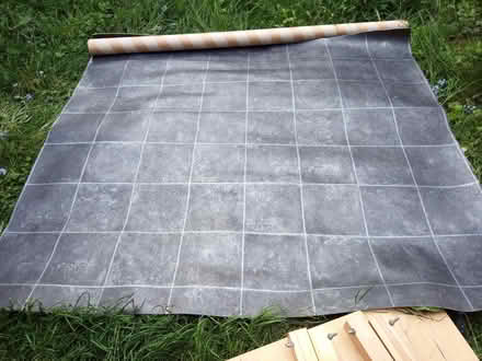 Photo of free Black/grey tile effect vinyl flooring offcut (Withington M20) #1