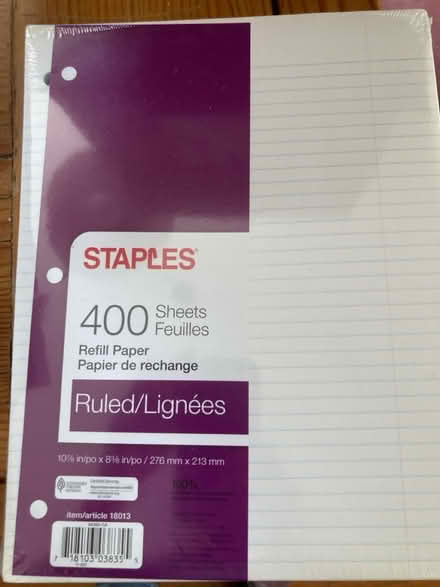 Photo of free Lined paper (leslieville/little india) #1