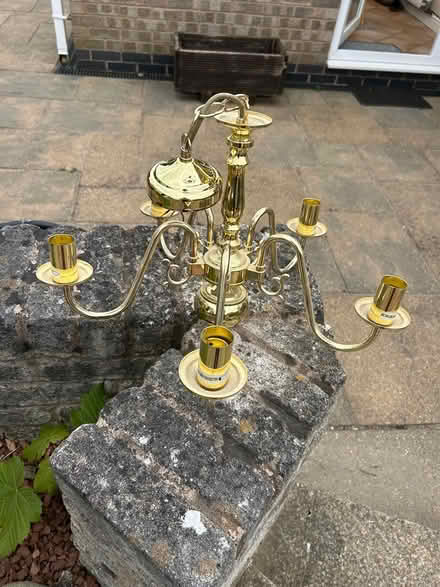 Photo of free Ceiling Chandelier 5 bulbs Gold (Whitwick, Coalville LE67 5BR) #1