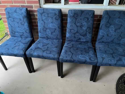 Photo of free 4 blue chairs (Michigan Park, NE DC) #1