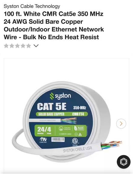 Photo of White Cat5 Cable Wire (Eldorado) #1