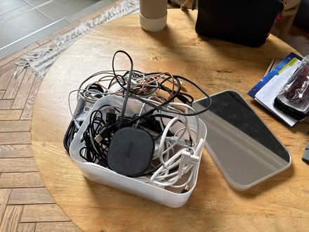 Photo of free Assorted cables + box (Blackhorse Road) #1