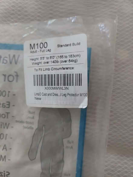 Photo of free Waterproof limb cover for casts or dressings (Bluebell Hill ME5) #2