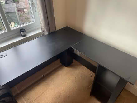Photo of free L-Shaped desk with storage shelves (LE2) #2