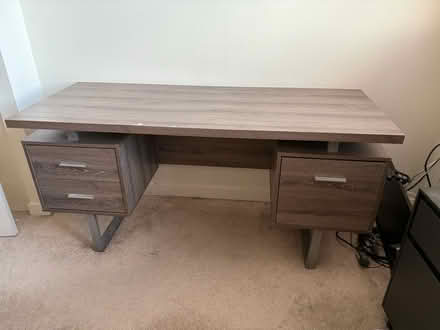 Photo of free Grey Desk with 3 drawers (Bethesda downtown) #1