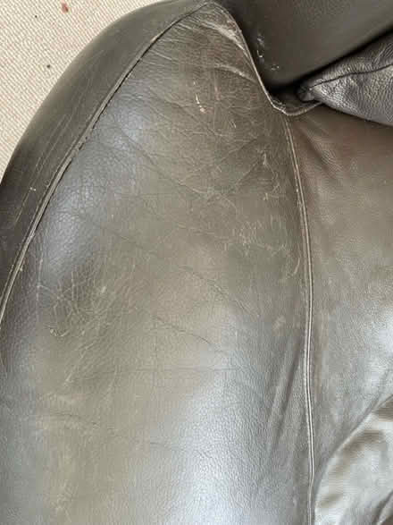 Photo of free Leather cuddle chair (Burghclere RG20) #4