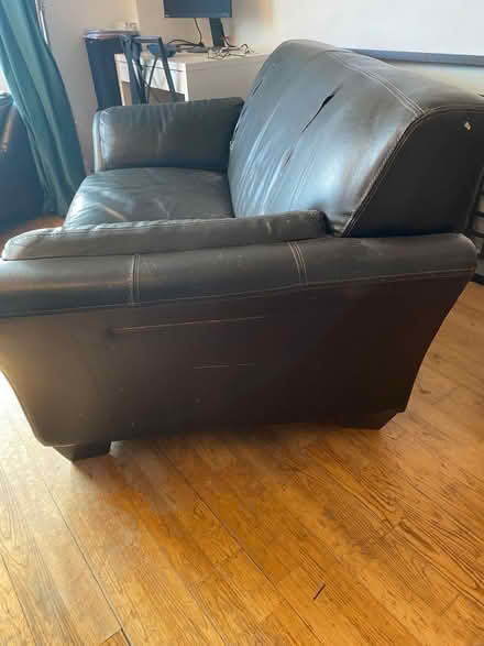 Photo of free Leather loveseat - needs repair (W6) #2