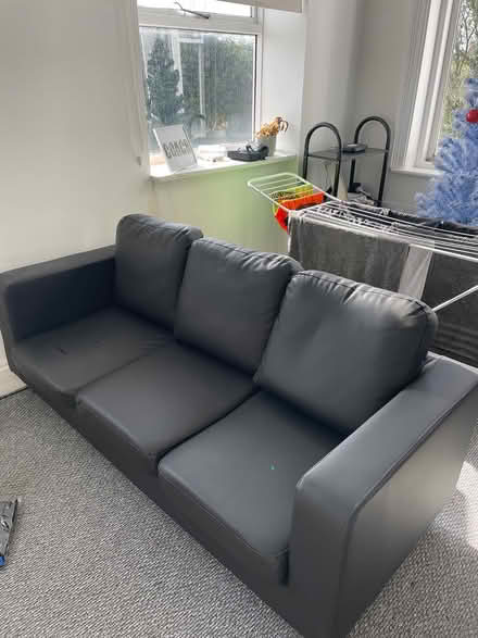 Photo of free Faux Leather Sofa (3 seater) (Malvern, WR14) #1