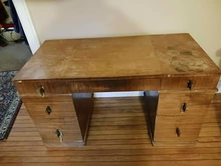 Photo of free Solid wooden desk (31 walnut st arlington, ma) #1