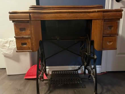 Photo of free Antique sewing machine table (Bridlewood) #3