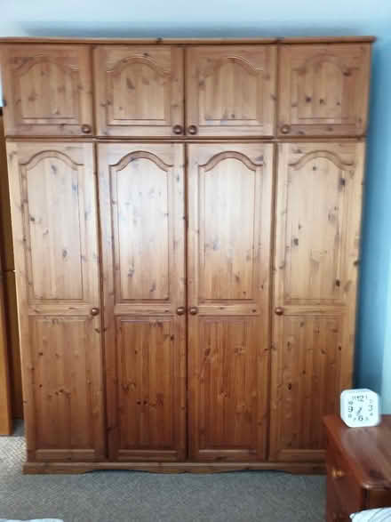 Photo of free 4 Door pine wardrobe (Eaton Bray LU6) #1