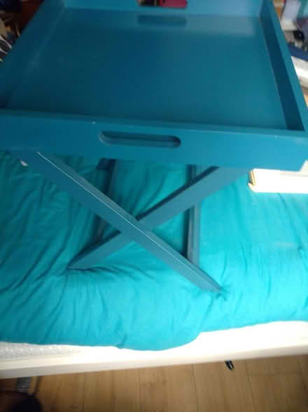 Photo of free Folding teal tray table/ side table (Biggleswade) #1