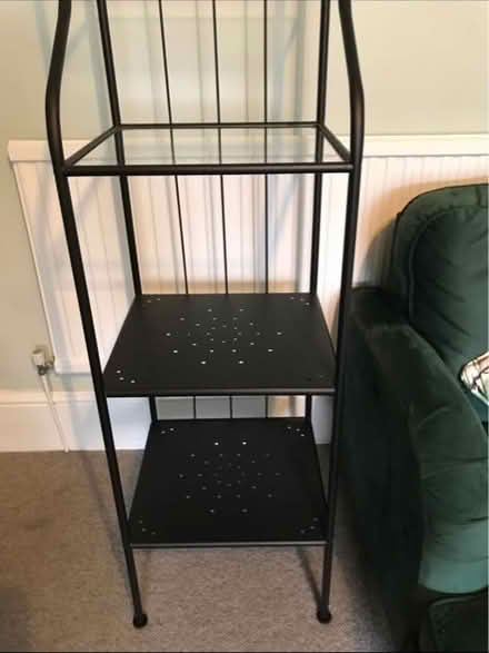 Photo of free IKEA glass and black metal shelves (Ebley GL5) #3